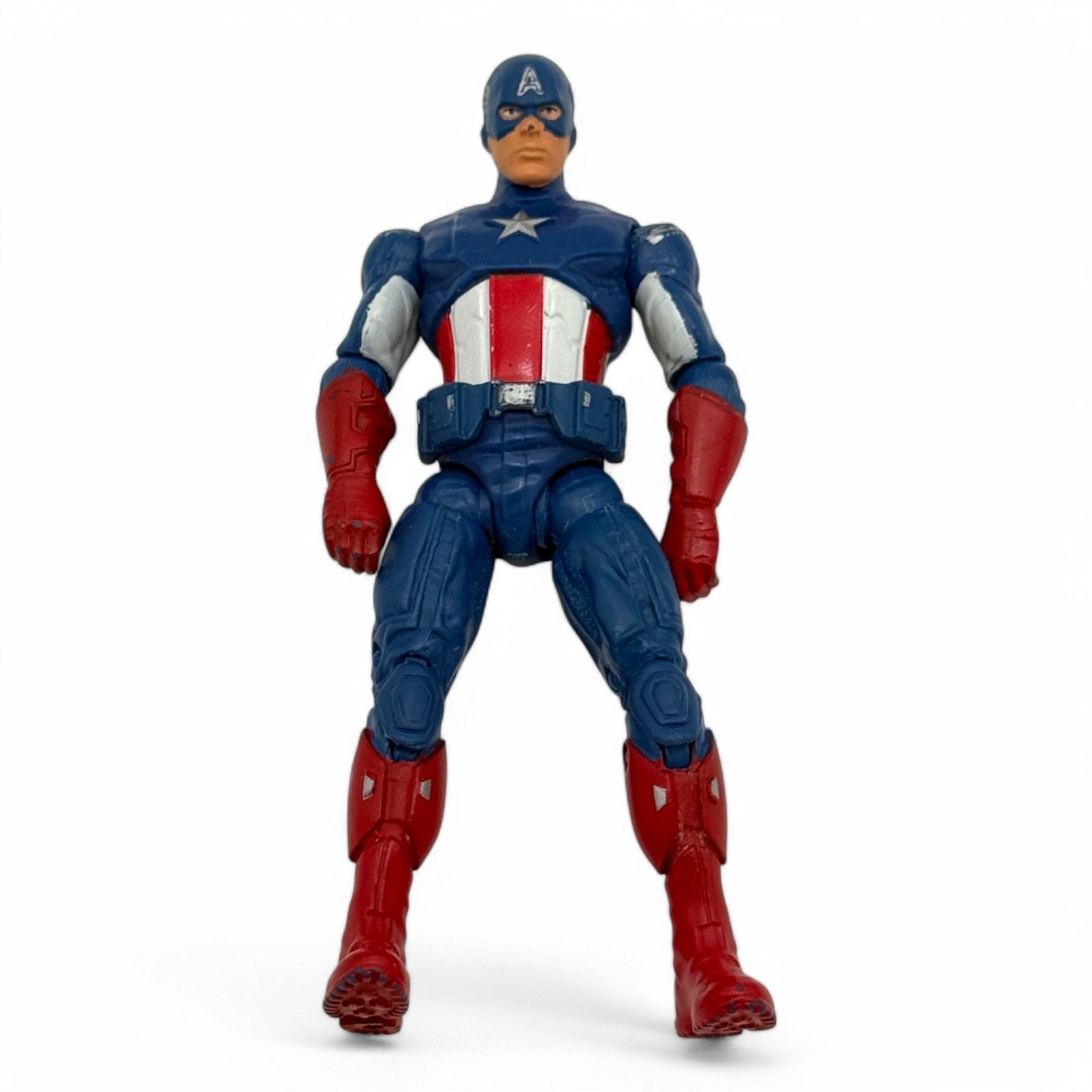 Captain America action figure in red, white, and blue costume