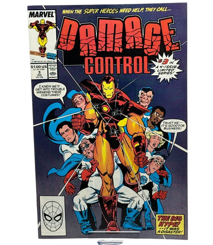 Marvel Damage Control #3 comic cover featuring Iron Man and characters
