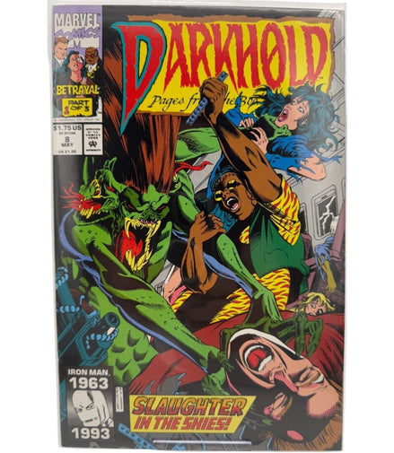 Marvel Darkhold comic cover featuring Iron Man from 1993