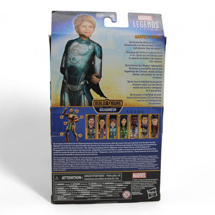Back of Marvel Legends Eternals Sprite figure packaging showing details