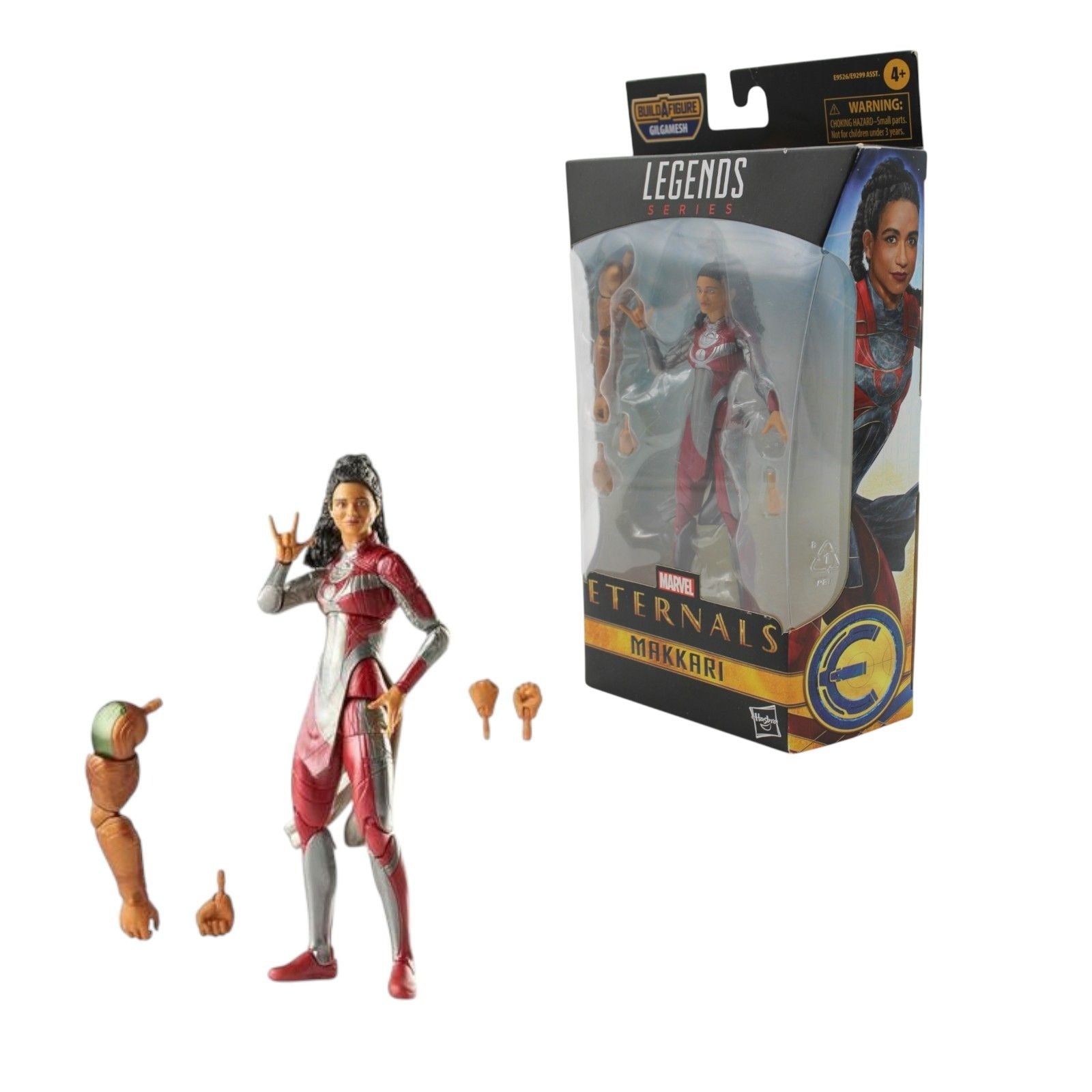 Marvel Legends Makkari Eternals action figure with accessories and Gilgamesh part