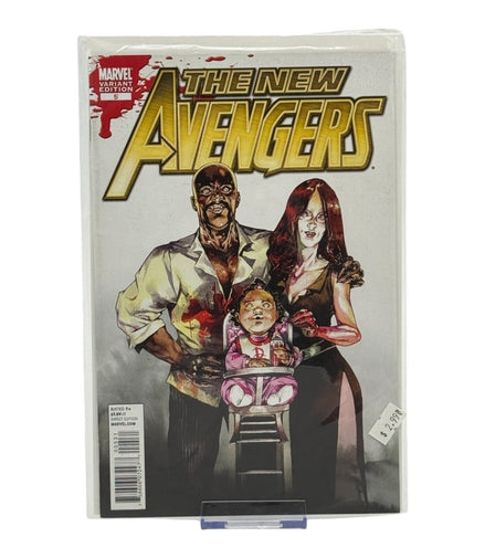 The New Avengers #23 Marvel comic book with variant cover, sealed in plastic