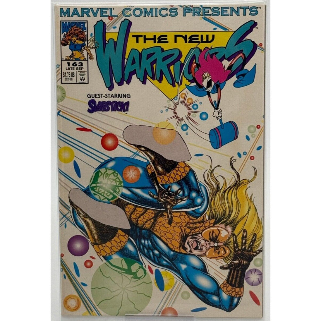 Marvel New Warriors #3 comic cover featuring Slapstick guest appearance