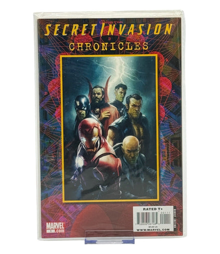 Cover of Marvel Secret Invasion Chronicles graphic novel featuring superheroes