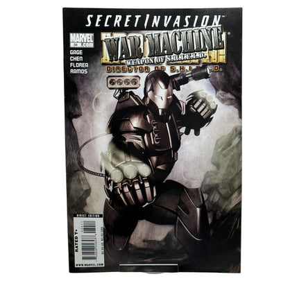 Marvel Secret Invasion War Machine Comic #34 Direct Edition cover featuring War Machine in action