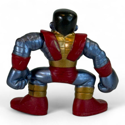 Back view of Colossus figure with red and gold details