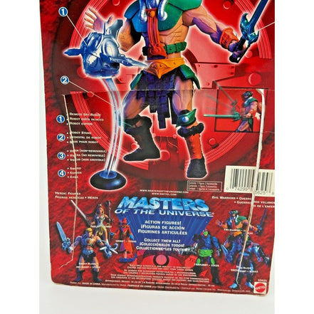 Masters of the Universe Tri-Klops action figure in packaging with accessories