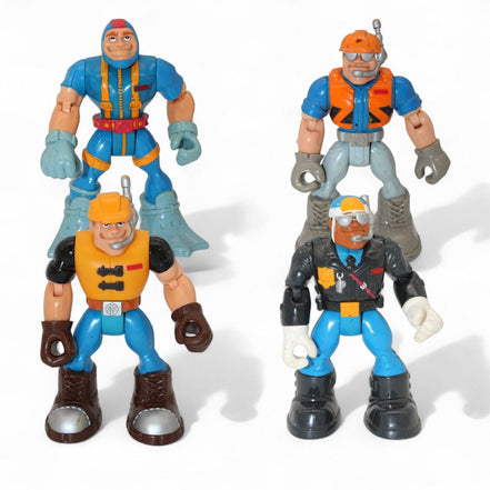 Set of four Mattel Rescue Heroes vintage action figures