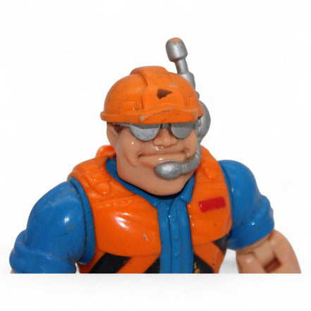 Close-up of a Mattel Rescue Heroes figure with helmet