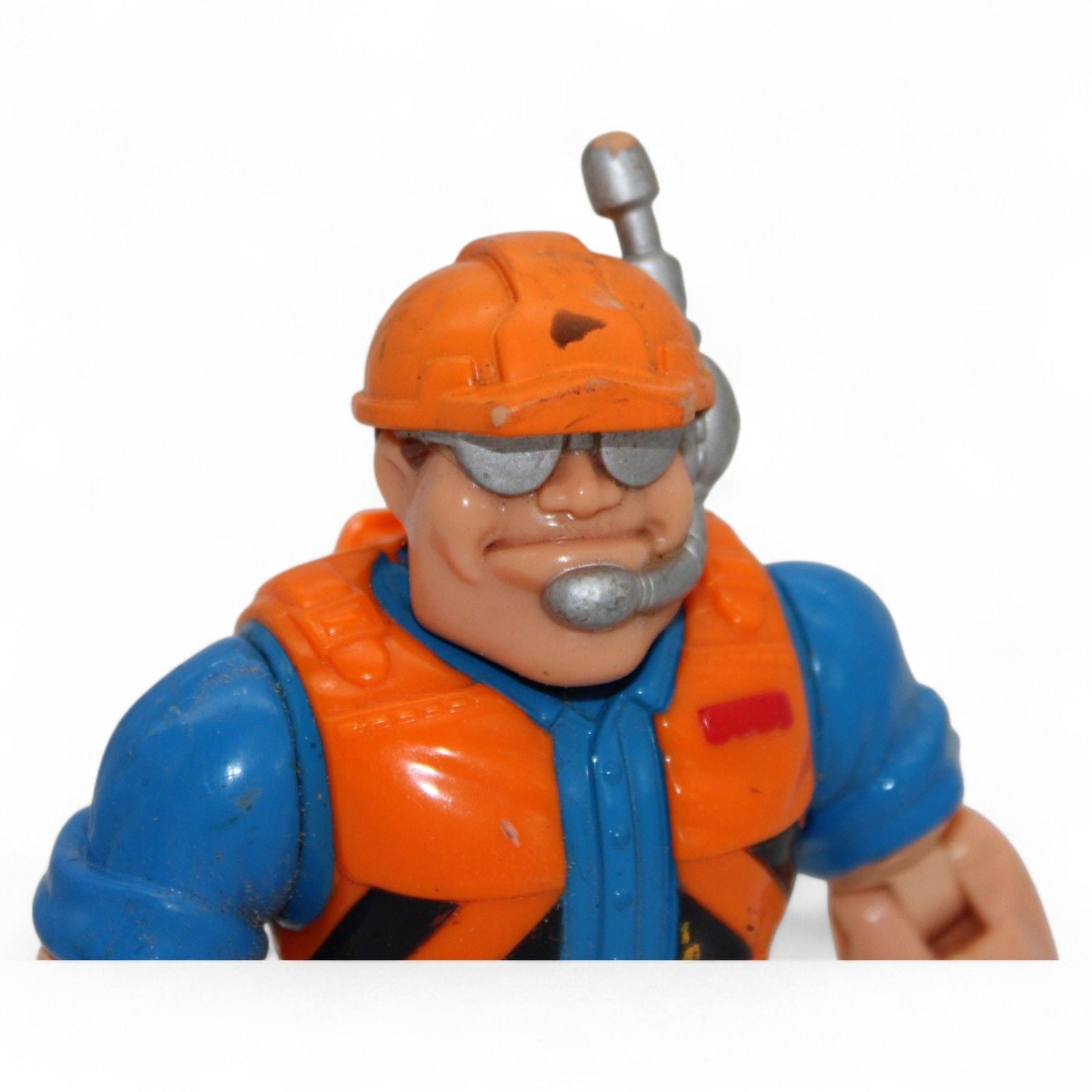 Close-up of a Mattel Rescue Heroes figure with helmet