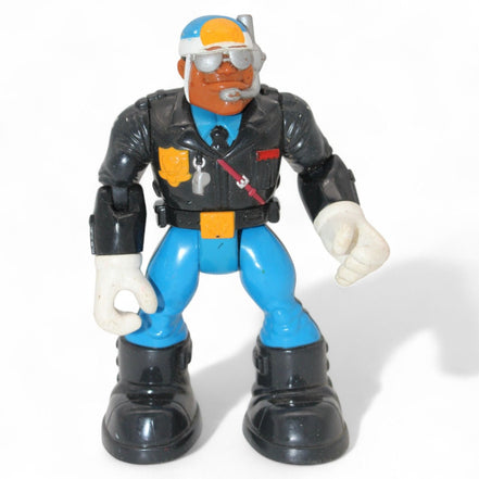 Mattel Rescue Heroes figure in black and blue outfit