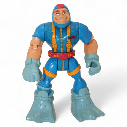 Mattel Rescue Heroes figure in blue with flippers