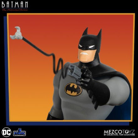 Batman figure with accessories from Mezco Toyz's DC Batman: The Animated Series
