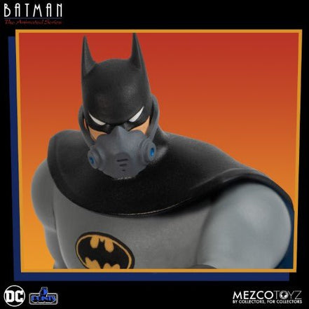 Batman with grappling hook from Mezco Toyz's DC Batman: The Animated Series