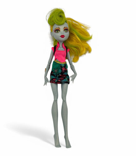 Monster High Lagoonafire Fusion Doll with green skin and yellow hair
