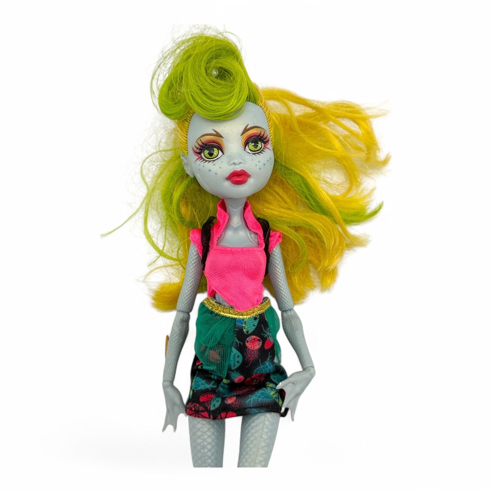 Close-up of Monster High Lagoonafire Doll's face and hair