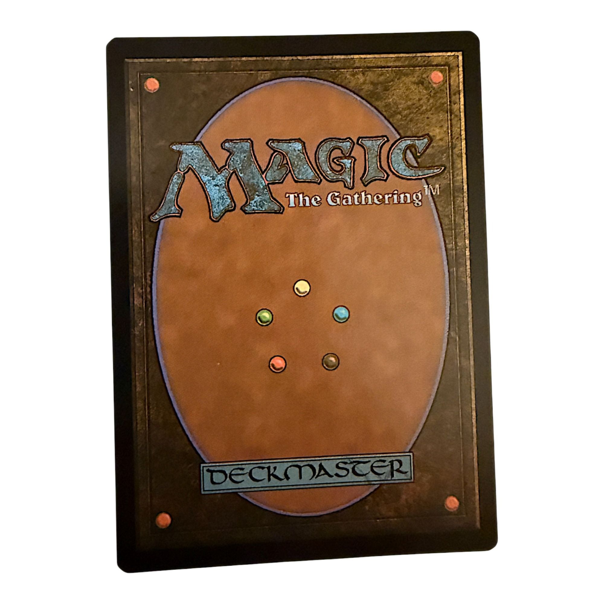 Back of the Magic: The Gathering card showing the Deckmaster logo.