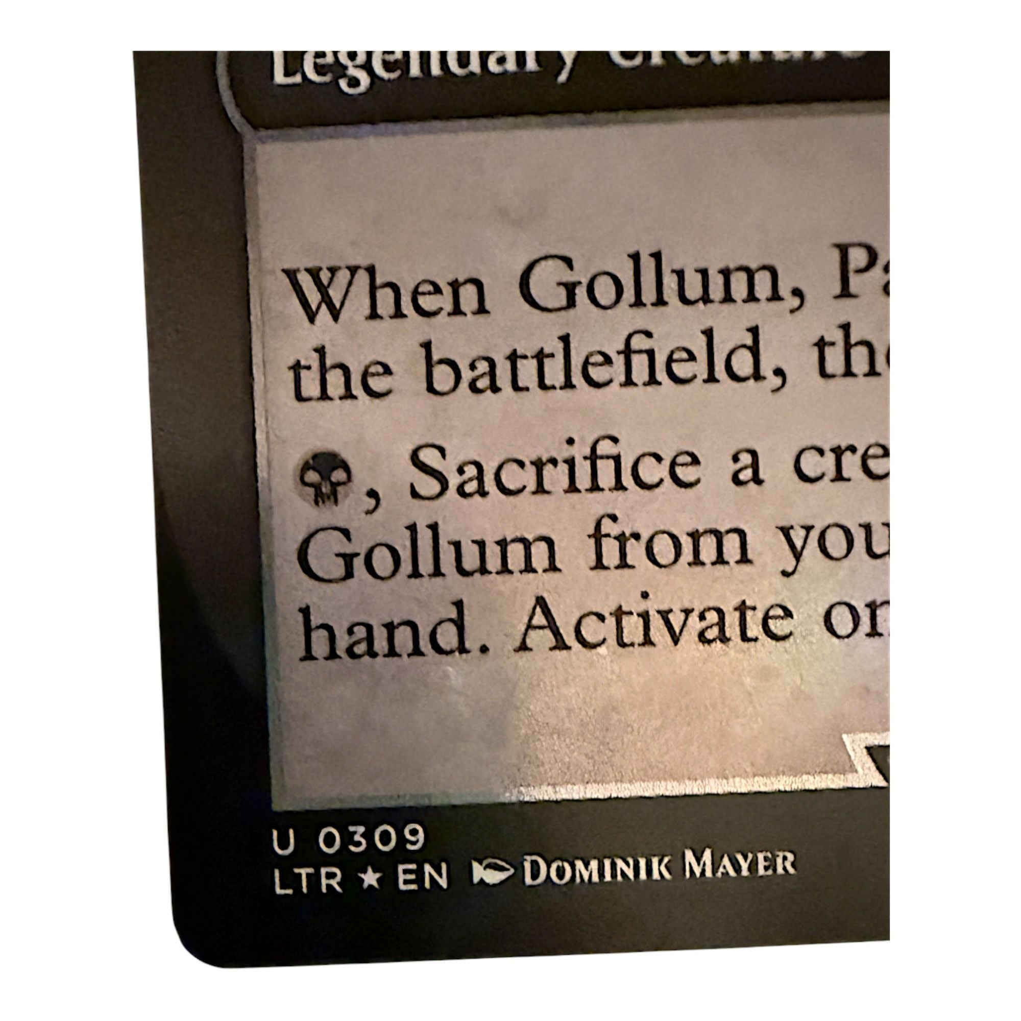 Close-up of the card's artist credit and set information.