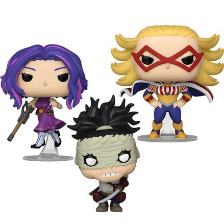Funko Pop! My Hero Academia figures including Lady Nagant, Stain, and Star and Stripe