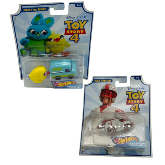 Disney Pixar Toy Story 4 Hot Wheels Character Cars Ducky & Bunny And Duke Caboom Set