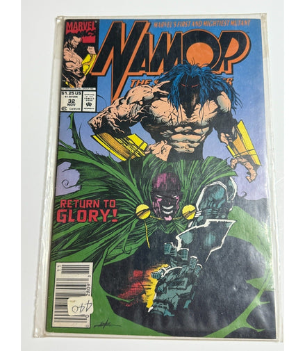 Cover of Namor the Sub-Mariner #32 featuring Namor in action