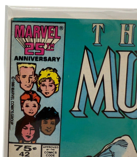 Close-up of Marvel 25th Anniversary logo on The New Mutants #42
