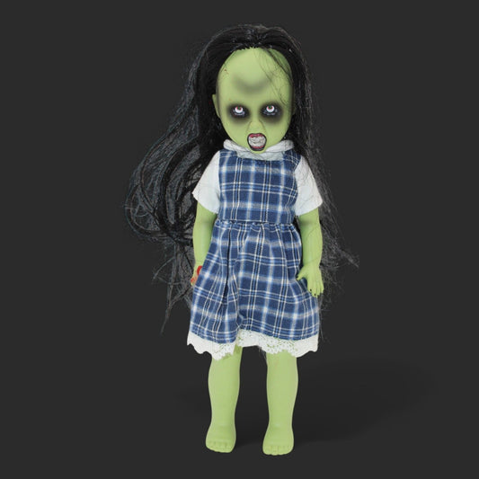 Living Dead Dolls Series 14 Dee K. Zombie Doll 10" Green Skin Plaid Dress Missing Accessories