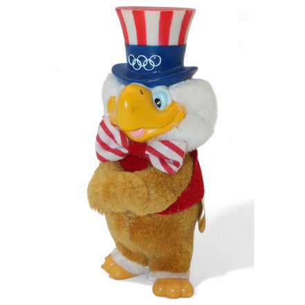 Applause 1984 Olympic Eagle Uncle Sam Plush Figurine with striped hat and bow tie