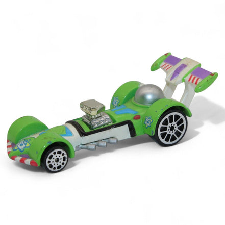 Green and purple Buzz Lightyear 1/64 die-cast car with detailed design