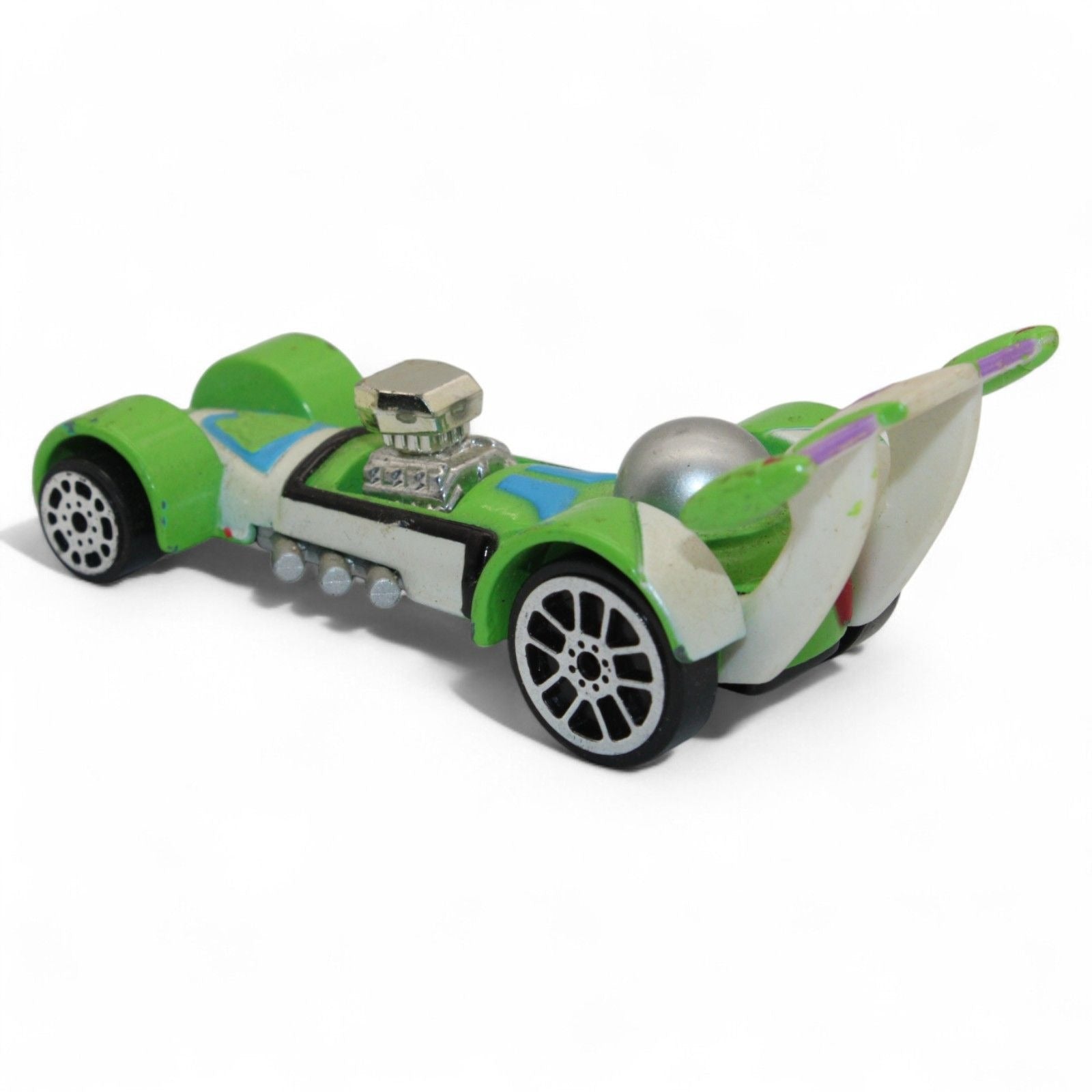 Green and purple Buzz Lightyear 1/64 die-cast car with detailed design