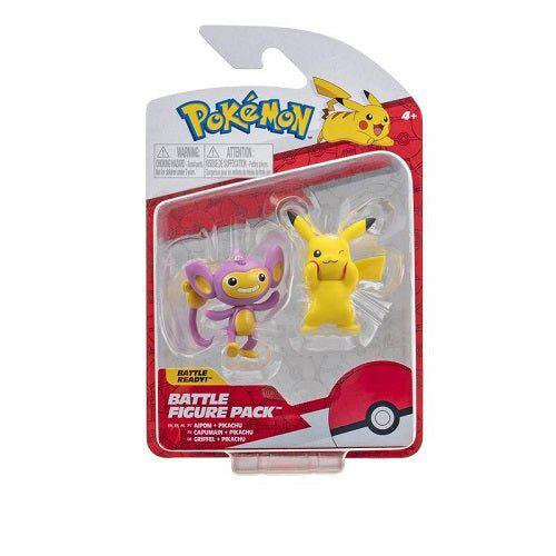 Pokemon Battle 2 Inch And 3 Inch Figure Packs(50077) - Select Figure(s) - Flip Side CollectiblesAction & Toy FiguresToyShnipAipom + Pikachu