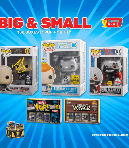 Pop + Bitty Mystery Grail Box – funko – mystery box – collectibles - Flip Side CollectiblesMystery BoxMystery Grail