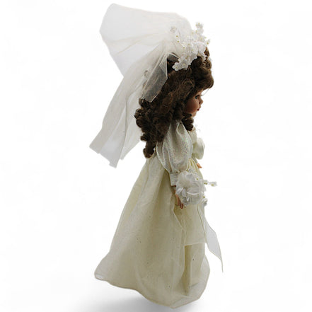 Porcelain Bride Doll with Elegant White Dress and Veil – wedding dollCollector's ChoiceDollbridal gowncollectible dollcollector's item4