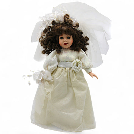 Porcelain Bride Doll with Elegant White Dress and Veil – wedding dollCollector's ChoiceDollbridal gowncollectible dollcollector's item1