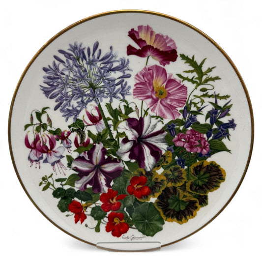 1978 Franklin Porcelain Flowers Of The Year August Plate Fine Bone China By Wedgwood