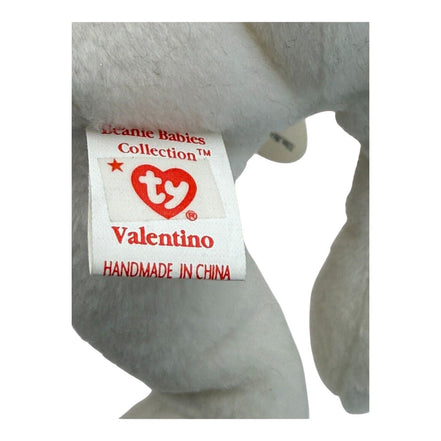 Tush tag of TY Beanie Baby Valentino Bear with PVC pellets