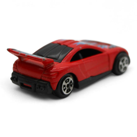Close-up of Yat Ming No. 838 red diecast car's intricate details