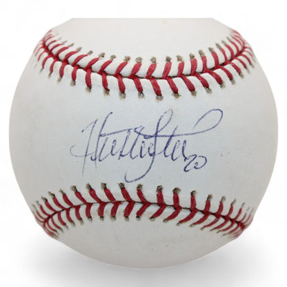 Rawlings Official Major League Baseball, signed in blue ink by Huston Street (#23), comes with a clear display stand. Excellent condition with vibrant stitching and a crisp, well-preserved autograph—ideal for sports memorabilia collectors and baseball fans.
