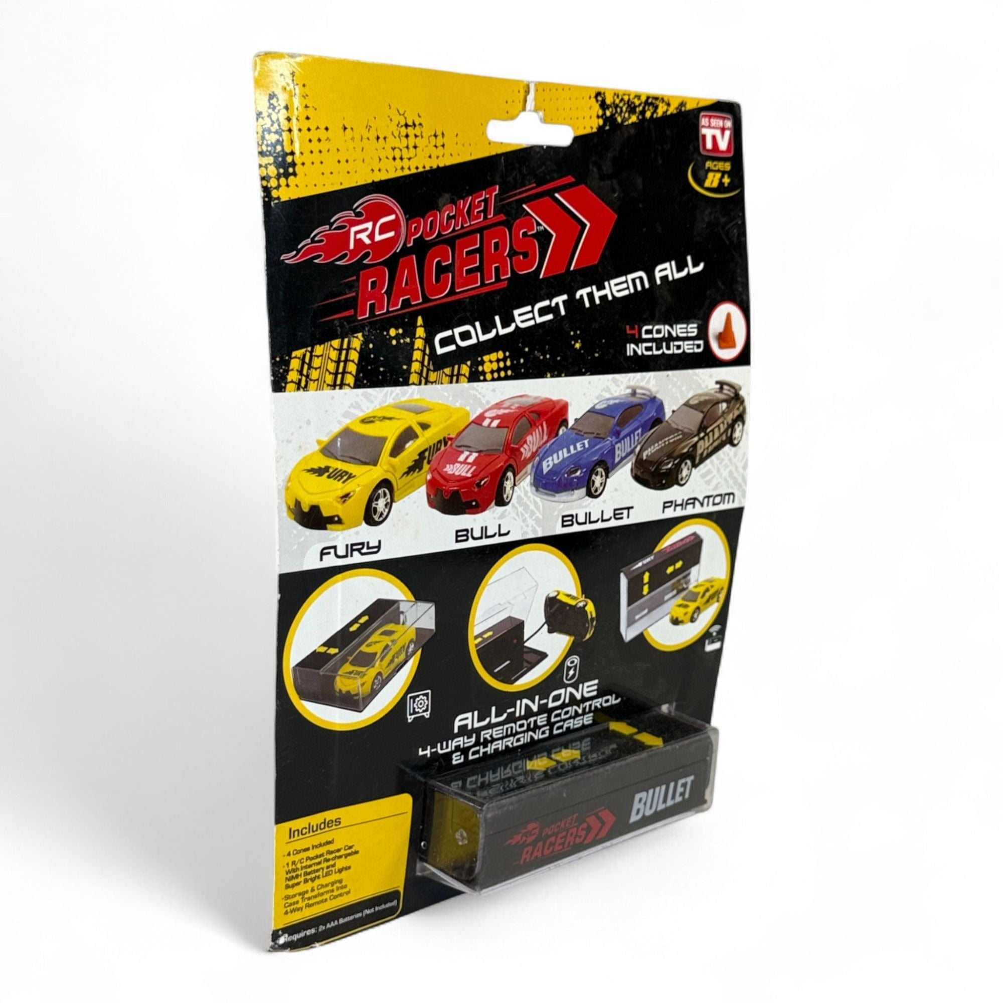 RC Pocket Racers 4 - Way Remote Control Micro Car - Blue Bullet - Flip Side CollectiblesToyFlip Side Collectibles