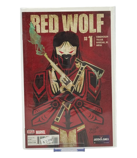 Red Wolf #1 Marvel comic book cover featuring unique artwork