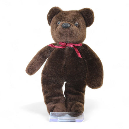 Russ Berrie Tidbit plush teddy bear with red ribbon standing upright