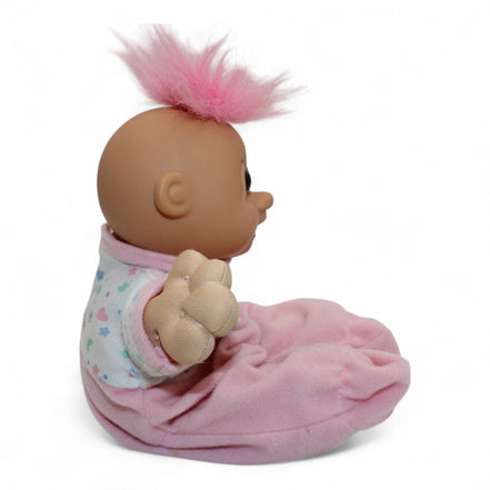 RUSS Troll Kidz Doll side view with pink hair