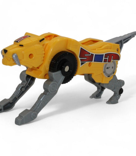 2013 Sabretooth Tiger Zord collectible figure in yellow and gray