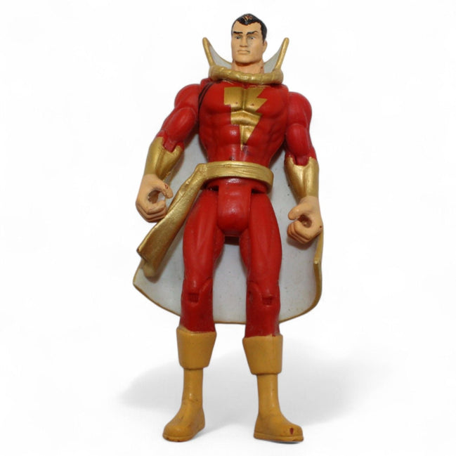 Shazam action figure in red and gold suit, front view