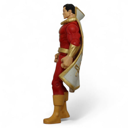 Shazam action figure in red and gold suit, back view