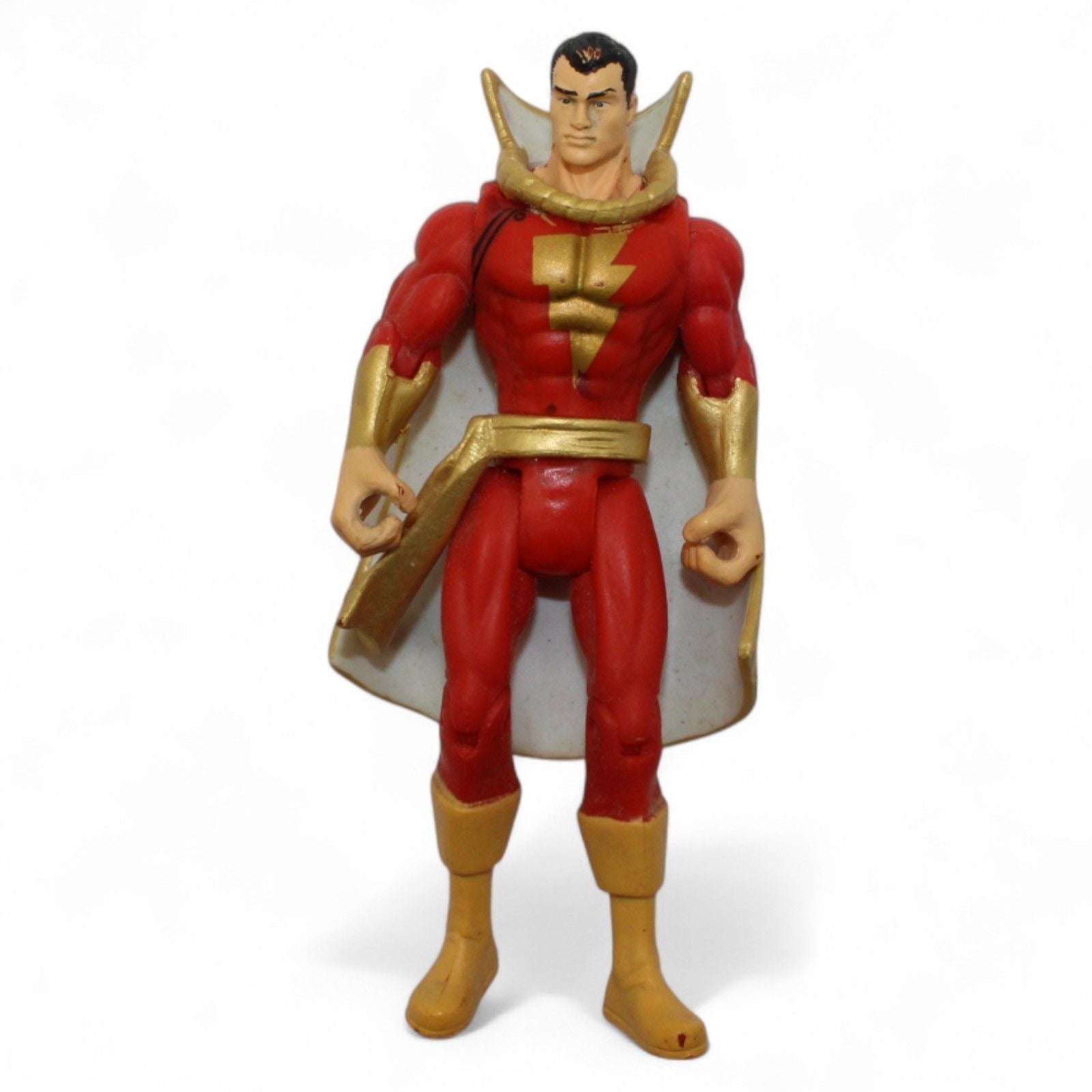 Shazam action figure in red and gold suit, front view