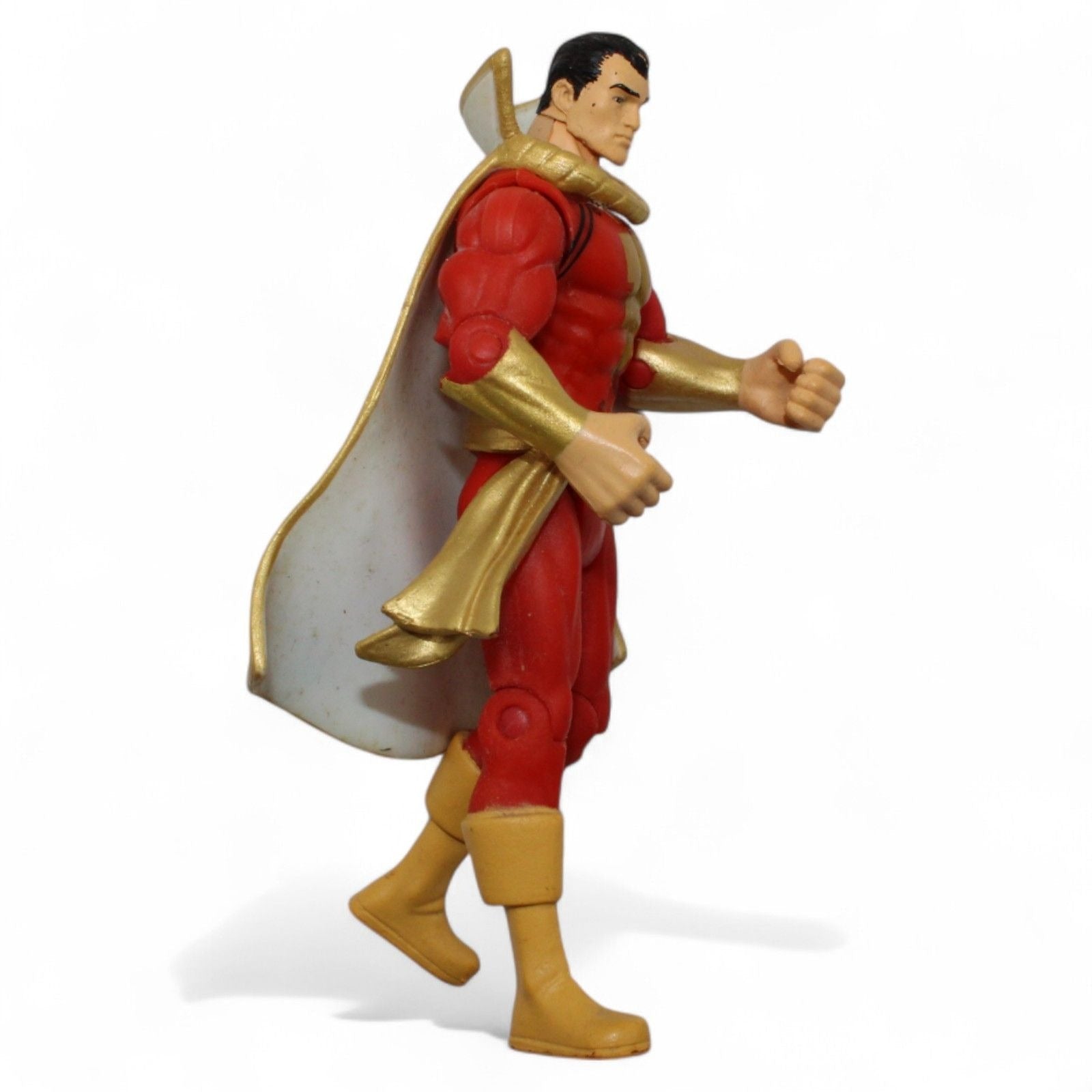 Shazam action figure in red and gold suit, front view