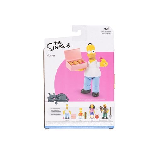 Homer Simpson action figure with donut and box