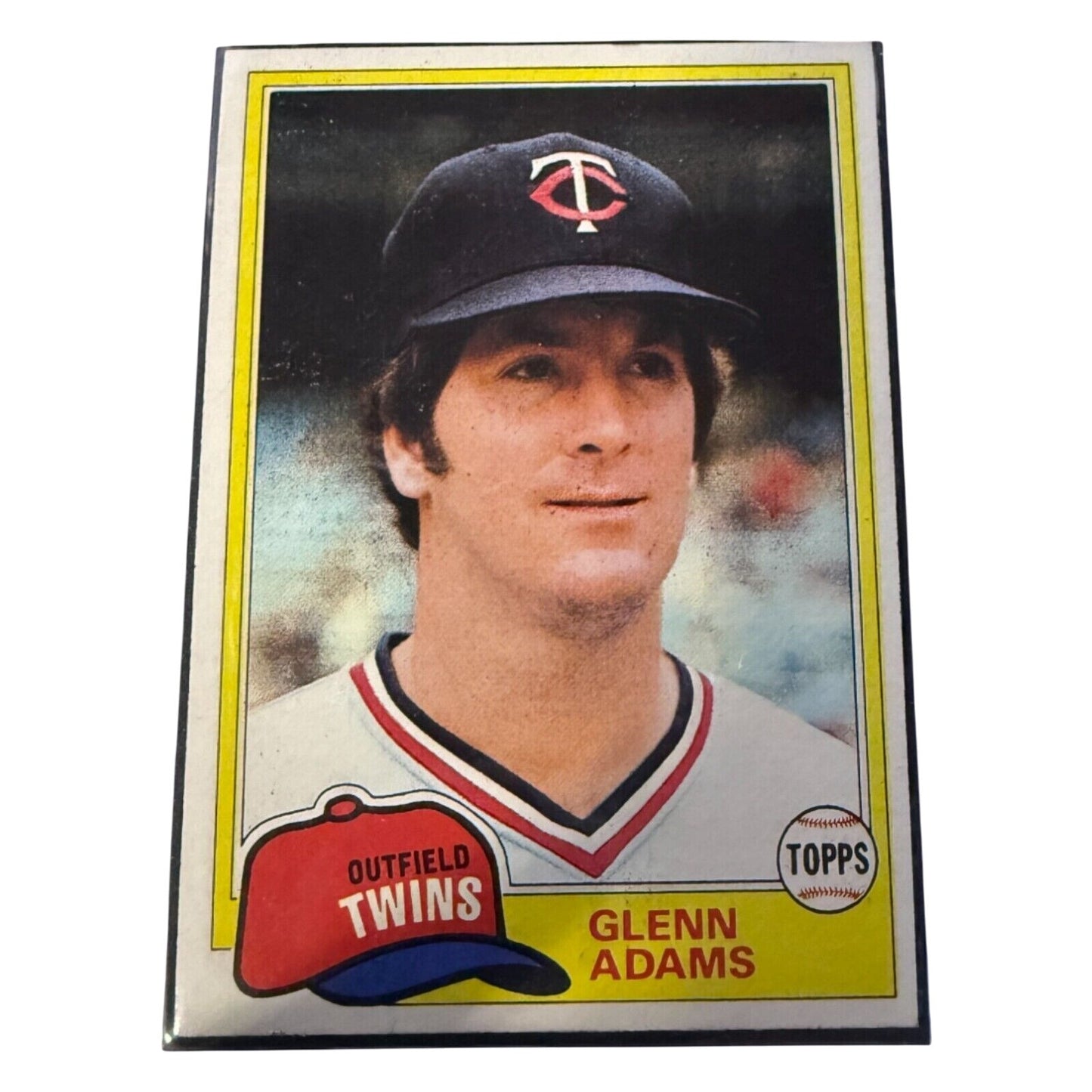 1981 Topps Glenn Adams Minnesota Twins Baseball Trading Card EX Condition Vintage Collectible Memorabilia