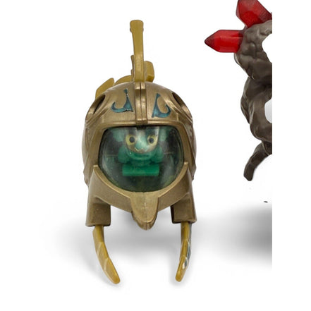 Close-up of a Skylanders Happy Meal toy figure in a helmet